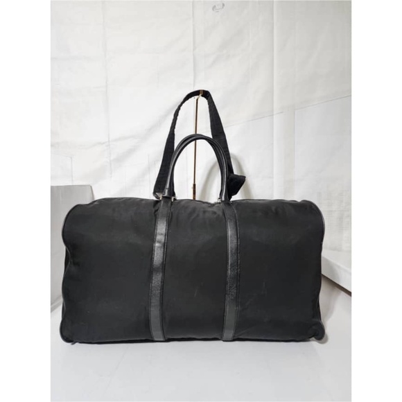 Authentic Prada Saffiano-Trimmed Tessuto Nylon Duffle Bag Black 60cm - Picture 1 of 15